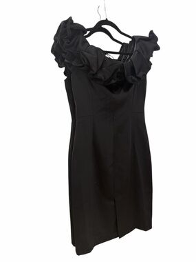 Antonio Melani Black Ruffle Cocktail Dress – Size 6 🖤